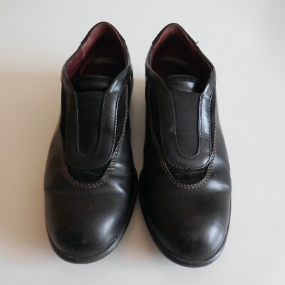 TODS Damen Flachschuhe 36,5 Schwarz Lila Echtleder Made in ITALY N5180