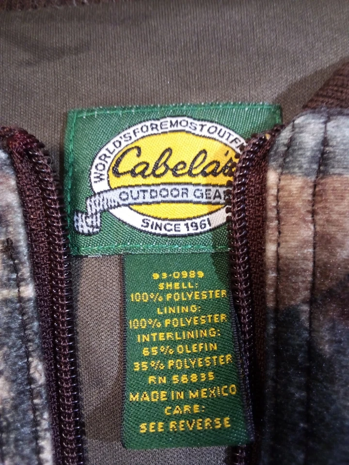 cabelas scent lok Soft Fleece Camo Jacket Vintage Mens Large  P2p24  - Image 4 of 4