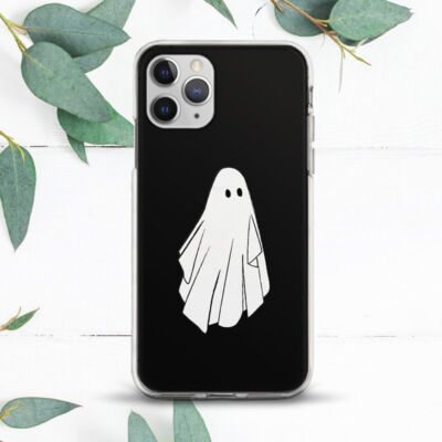 Cute Ghost Halloween Spooky Black Case For iPhone X SE 11 12 13 14 15 Pro  Max X | eBay
