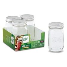 4oz 4pk Glass Mini Mason Jar with Lid:Spice S...