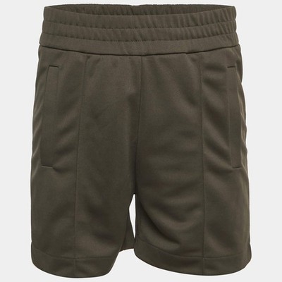 Palm Angels Brown Logo Graphic Jersey Back Curved Shorts XS