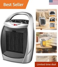 Small Electric Space Heater,Portable Ceramic Space Heater Fan for Office with...