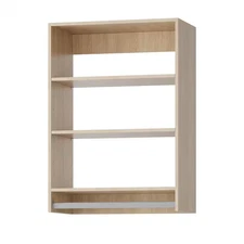 19.5 In. W Brown Walk-Ln Tower Unit Wall-Mounted 3-Shelf Wood Closet System