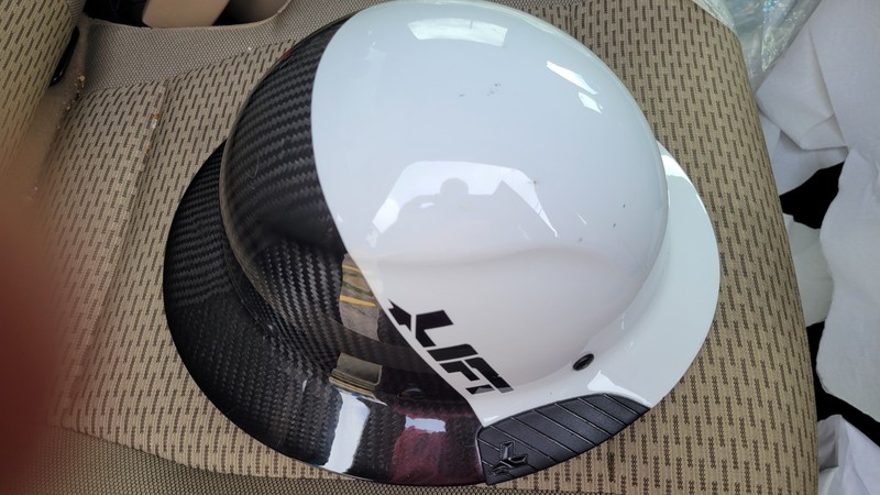 Lift Safety HDF50C-19WC Dax Fifty 50 Carbon Fiber Full Brim Hardhat  White/Black