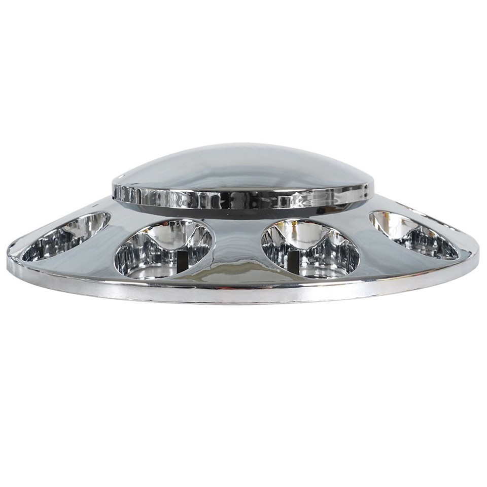 Set Of 2 Semi Truck Front Axle Cover Hub Cap Thread-On 33mm Lug Nuts Chrome - View #8