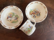 Royal Doulton 1936 Bunnykins 3 Piece Childs Set England Cup, And 2 Bowls Rare