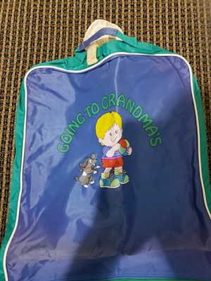 New Vintage Mercury  Luggage Blue  Going to Grandma's Travel Suit Bag Suitcase