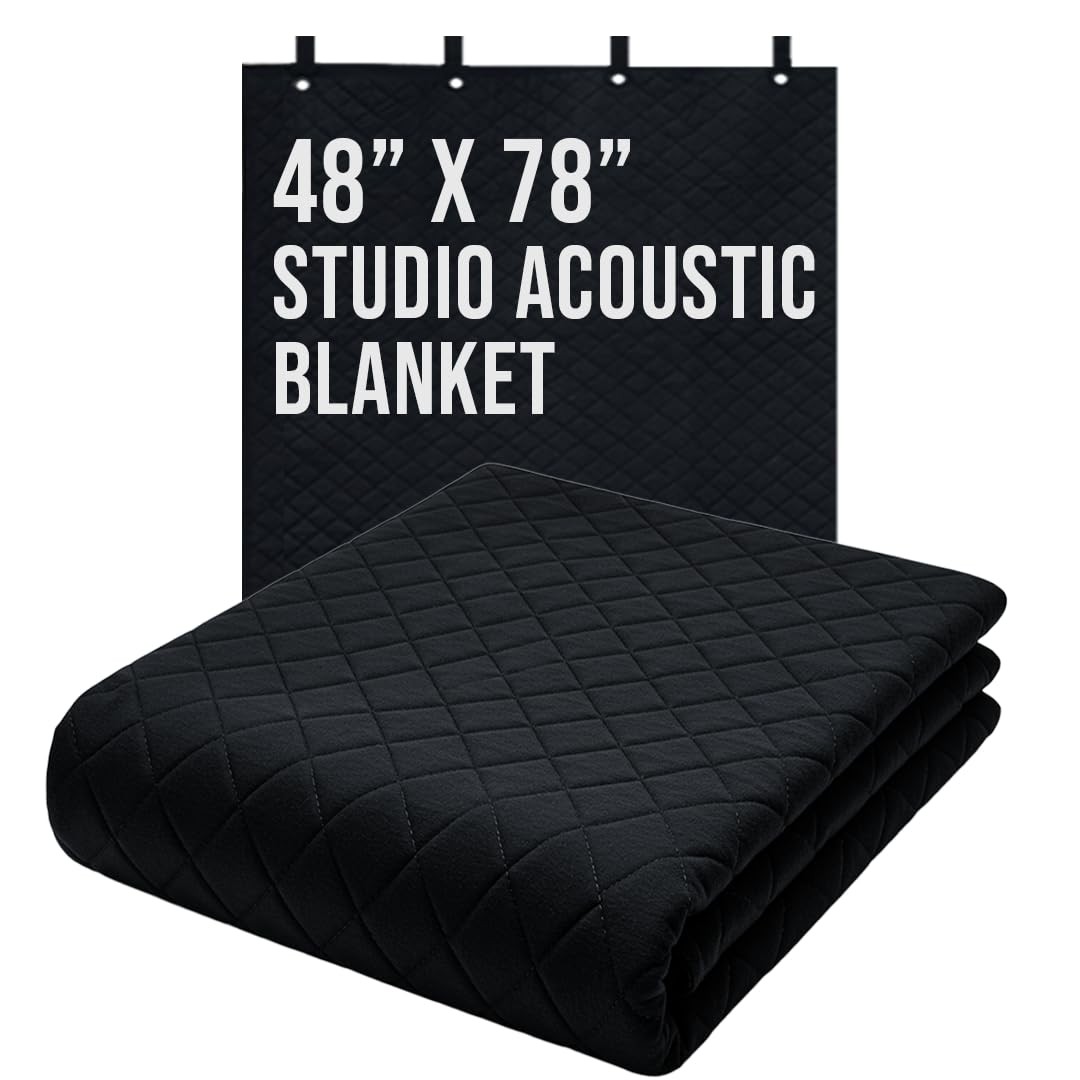 Boxer Studio Sound Dampening Blanket 48" x 78" - 78x48" - 1 Blanket, Black