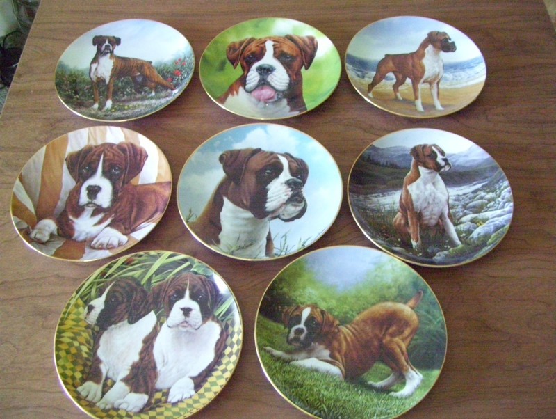 Eight Danbury Mint Limited Edition Porcelain Boxer Collector Plates