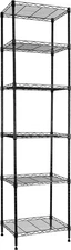 6 Wire Shelving Steel Storage Rack Adjustable Unit Shelves Kitchen Pantry Black