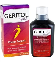 Geritol Liquid Energy Support High Potency B-Vitamins &Iron 12 Fl Oz Exp 2026