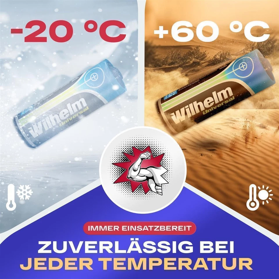 Wilhelm Alkaline Batterien AA AAA Mignon LR06 Micro LR03 10 20 40 50 100 Stück - Bild 3 von 4