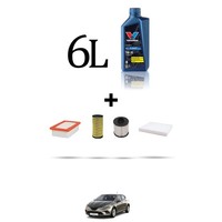 Hoffcar Wartungskit 4 Filter Und 6L ÖL FüR Renault Clio V 1.5 Blue DCI 115 85K
