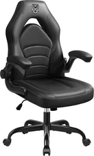 Gaming Chair with Flip-Up Arms, Ergonomic, High-Back, Swivel, Black