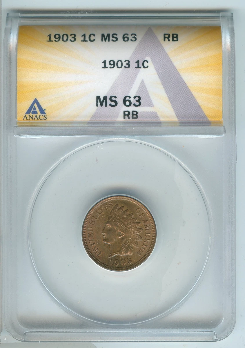 MS 63 Graded 1903 Year Indian Head Small Cents (1859-1909) for