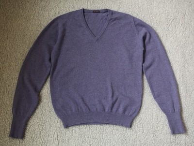 Vintage Ballantyne 100% Cashmere Sweater XL Heather Lilac Made in Scotland