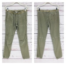 James Perse Chino Pull On Pants Women's Size 2/M Green Drawstring Cargo Stretch