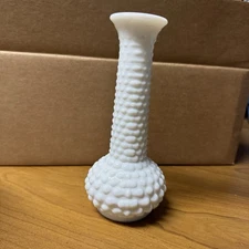 Vintage Home Decor E.O. Brody Co. Milk Glass 8” Hobnail White Milk Bud Vase