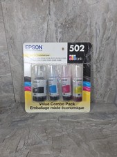 Epson - 4 Pack Ink Refill Bottle For Epson Ecotank - 502 BK,Y,M,C - Sealed