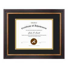 , 11x14 Black Gold  Burgundy Color Document Frame for 8x10 Diploma/Certifica...