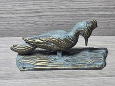 Solid Brass Woodpecker Door Knocker Bird 6.5” Heavy Vintage 