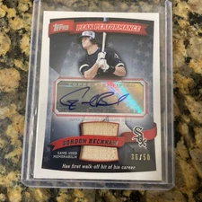 2010 Topps Peak Performance Auto Relics 36/50 Gordon Beckham #PPAR-GB Auto