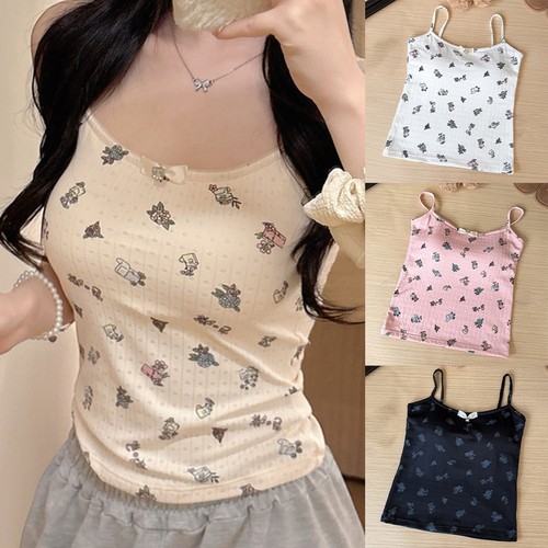 Women Casual Vest With Printed Butterfly Bow And Chest Cushion For Vacation Use - Picture 4 of 10
