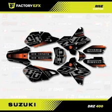 Black Gray Orange Rise Racing Graphics Kit fits Suzuki Drz400 Drz 400 Drz400sm