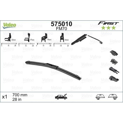 Wischblatt Valeo 575010 First Multiconnection FüR CitroëN Ford Peugeot-image