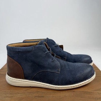 New NIB Mens Born Theo Navy Leather Comfort Lace Up Ankle 