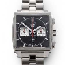 TAG Heuer Monaco CBL2113.BA0644 39mm Black Dial Chronograph Watch Box & Papers