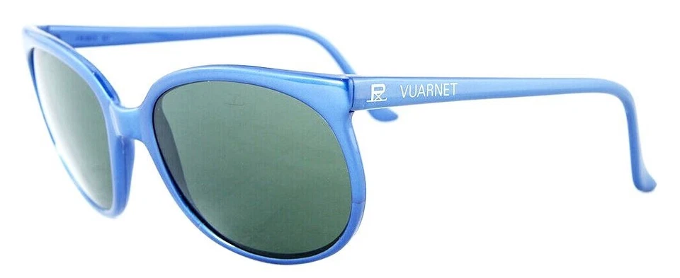 289 $ Nuevo Gafas de sol Vuarnet Vintage 002 CatEye Azul Gitano PX3000 Gris Verde Lente Foto 3 de 3