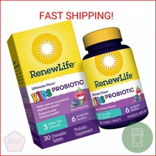 Renew Life Kids Probiotic Chewables, Supports Digestive & Immune Health, Prebiot