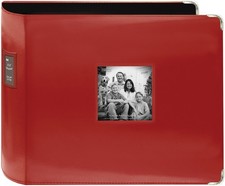 Pioneer 3-Ring Sewn Leatherette Album 12"X12" Red