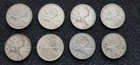 Canada Silver Quarters 25  cents  (Lot of 8) 80% Canadian Silver LotA