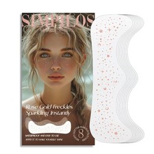 Glitter Freckles Face Tattoos - Rose Gold Waterproof 8 Count