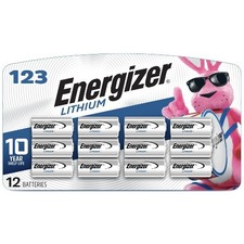 Energizer 123 3V Lithium Photo Batteries 12 Pack , CR123A High Power Lithium