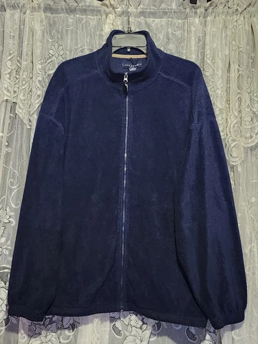 VETEMENTS Giacca uomo Ivy Crew manica lunga blu navy tasca impreziosita morbido pile zip XXL