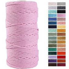 Macrame Cord 3mm x 109Yards,Colored Cotton Rope Craft 3mm x 109yards Light Pink