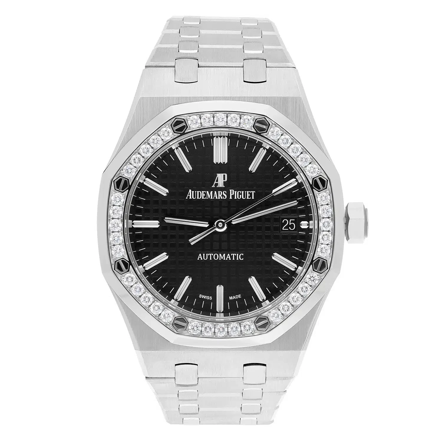 Audemars Piguet — Audemars Piguet Royal Oak 15451ST.ZZ.1256ST.01 Ladies 37 Automatic Diamond Bezel