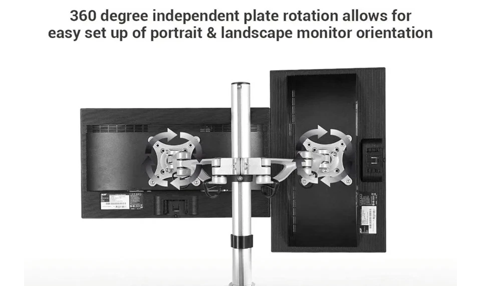 FLEXIMOUNTS Aluminum Full Motion Dual Arm Desk Monitor Mount RRP £49.99 - Image 4 of 4