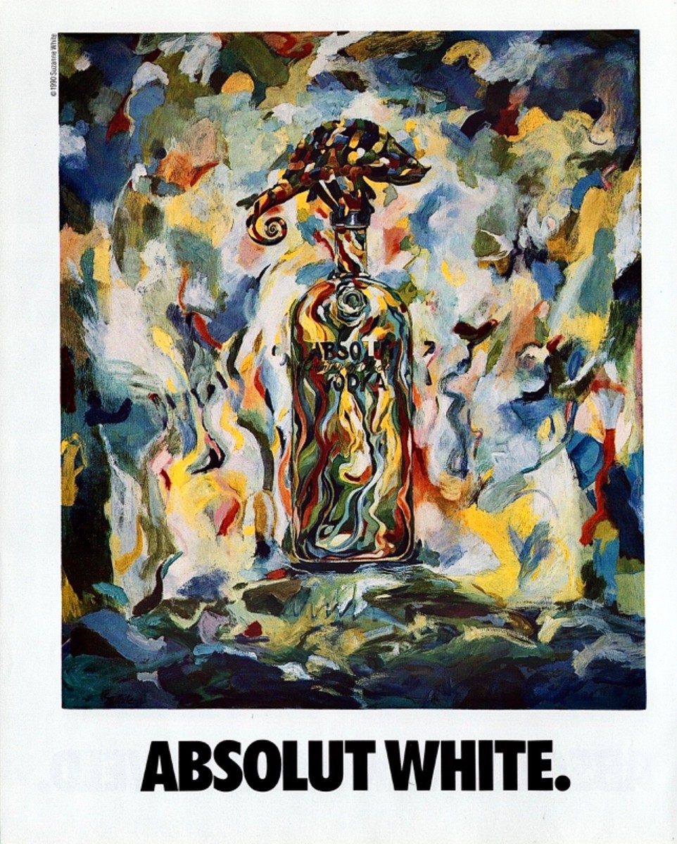 1991 ABSOLUT VODKA Suzanne White & John Van Hamersveld Art ~ 2