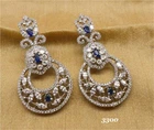 Ornate CZ and Blue Gemstone Filigree Drop Earrings