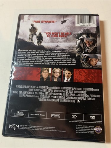 Lions for Lambs (DVD, 2021) A 2007 Movie New & Sealed! - Picture 2 of 3