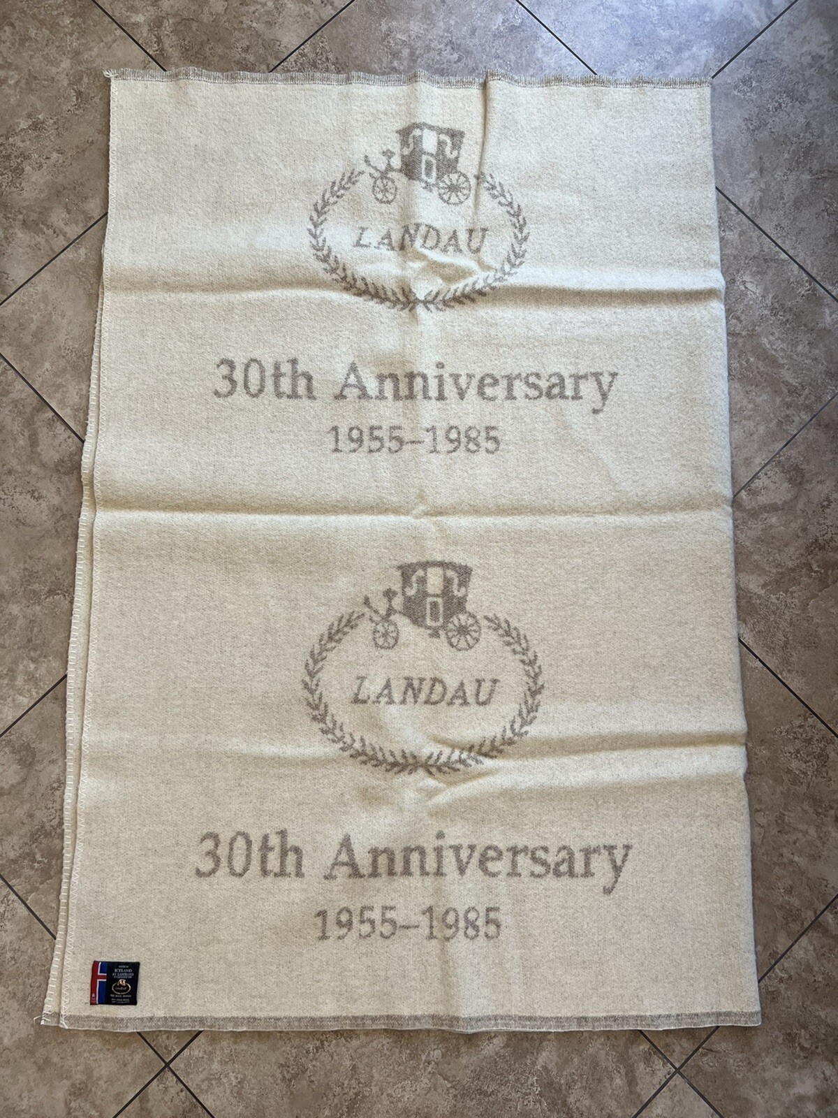 Vintage 1985 Samband Of Iceland Landau 30th Anniversary Wool Throw