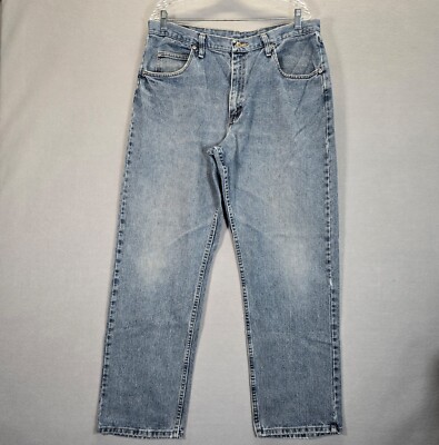Wrangler Relaxed Fit Jeans Mens 36x32 (Actual 32x29) Medium Blue Denim 