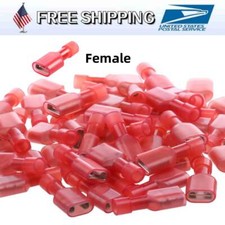 Red Female Spade Connector 22-16 AWG1Nylon Electrical Crimps Terminal Connectors