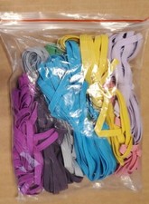 Flat Braided Elastic Band 1/4" x 5 yards 8 colors green pink gray yellow blue