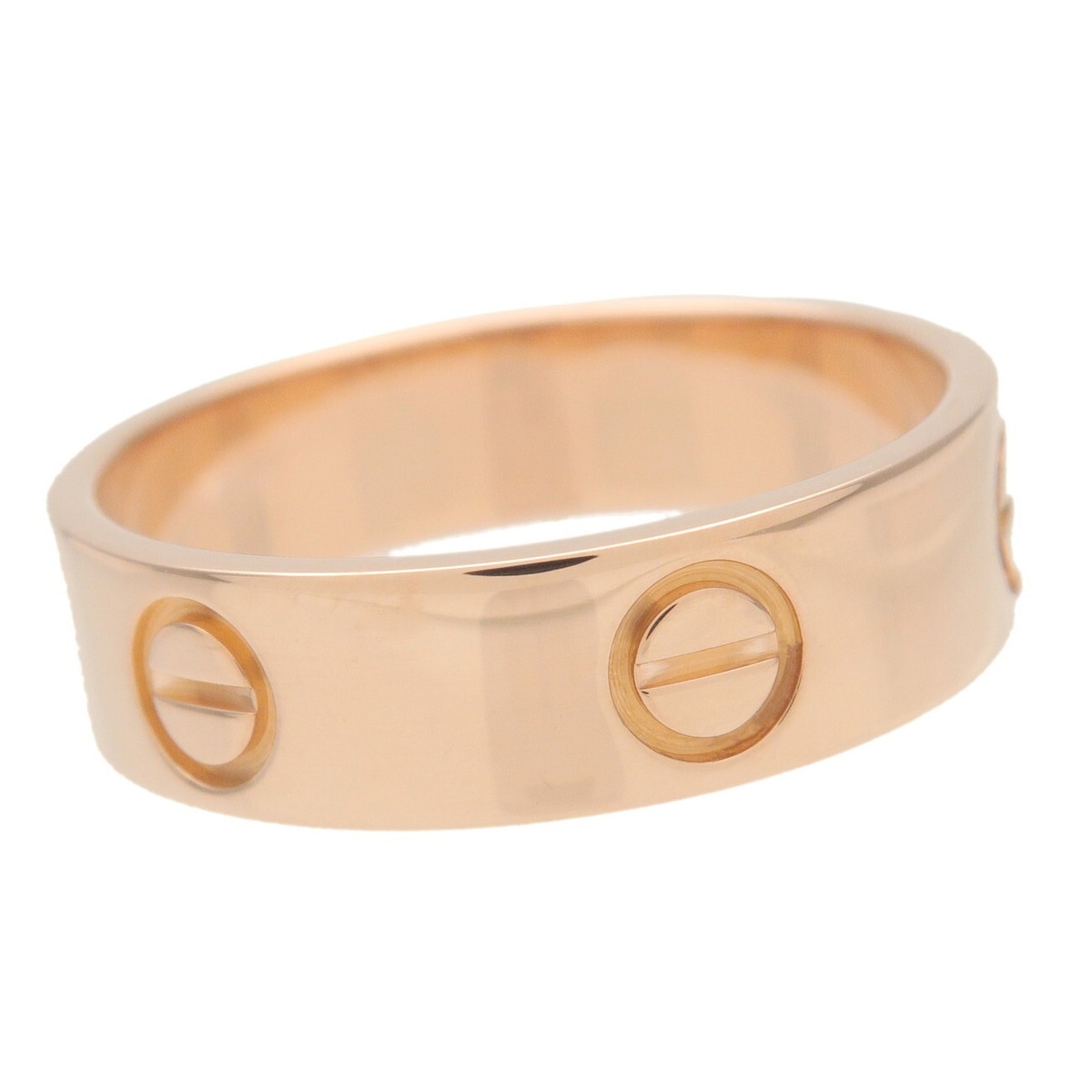 Cartier 18金ゴールドリング サイズ52　 8g Cartier Love Ring #57 US Size #8 18K RG Rose Gold Wide 5.4mm