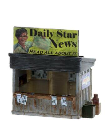 HO scale NEWSPAPER Vending Stand BUILT UP MODEL, Comes Finished 1/87 scale